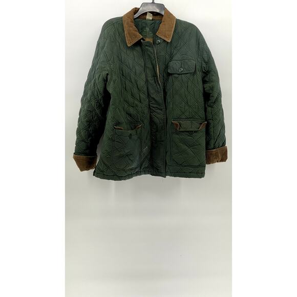 G.H BASS & CO Men's Vintage Forest Green-Brown Corduroy Quilted Barn Jacket SZ M - Picture 1 of 11